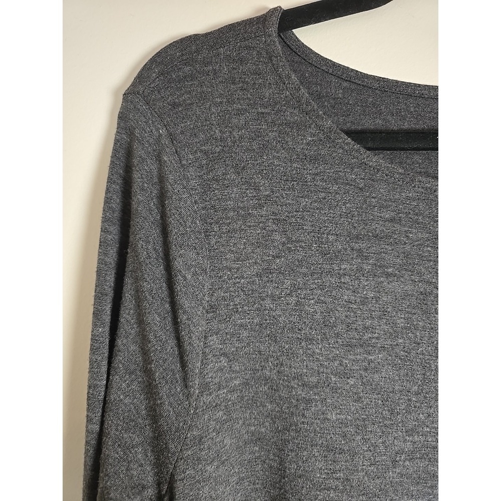 Zenana Premium Women's Gray 3/4 Sleeve Stretch Shift Dress Size‎ L Pockets - Picture 3 of 10